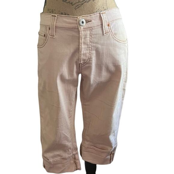 Y2K/90s Vintage Levis Pastel Pink Low Rise Capri Jeans Size 34 Y2K Cropped Denim - Picture 15 of 17